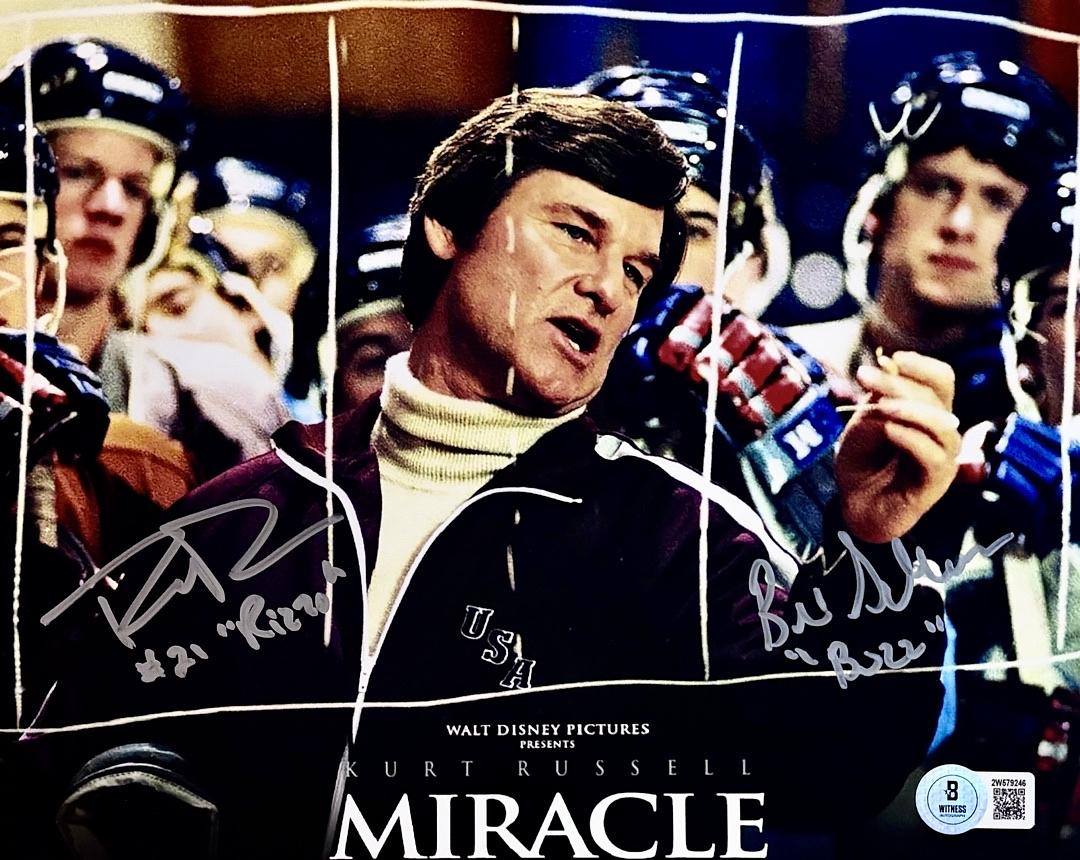 Patrick O'Brien Demsey & Billy Schneider signed 8x10 (Miracle) - Beckett COA
